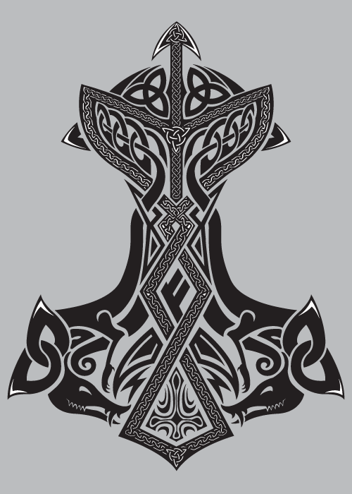 Norse Mjölnir Tattoo Design